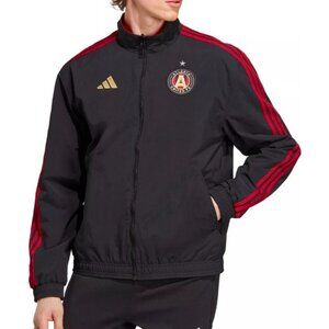 Adidas Atlanta United black red reversible jacket size large full zip 2023